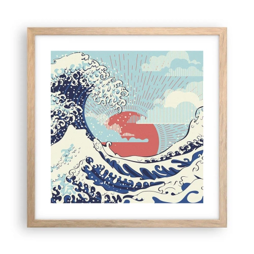 Poster in einem Rahmen aus heller Eiche - Von japanischer Inspiration - 40x40 cm