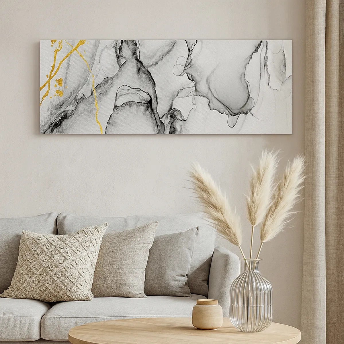 Bild auf Leinwand - Leinwandbild - Komposition mit Goldmotiv - 30x30 cm