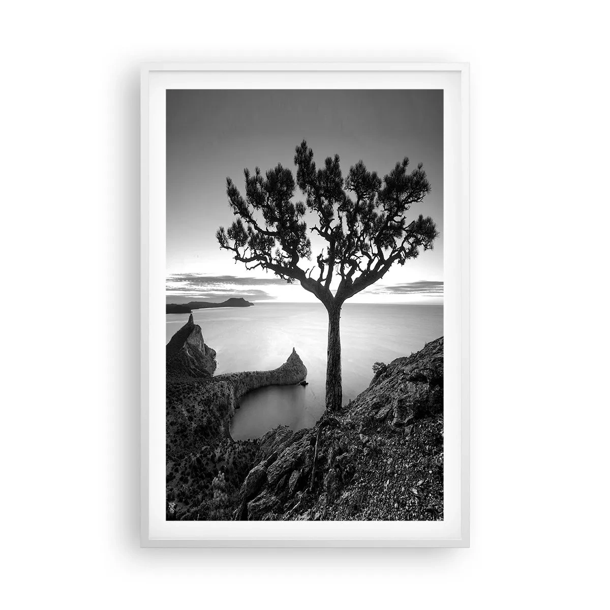 Poster in einem weißen Rahmen - Stille bis zum Horizont - 61x91 cm