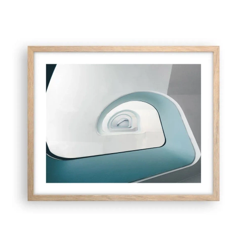 Poster in einem Rahmen aus heller Eiche - Bis zum Ende des Blaus - 50x40 cm