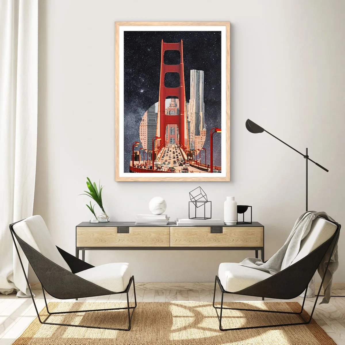 Poster in einem Rahmen aus heller Eiche - Immer im Mittelpunkt - 40x50 cm