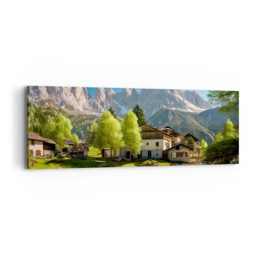 Bild auf Leinwand - Leinwandbild - Alpenidylle - 90x30 cm