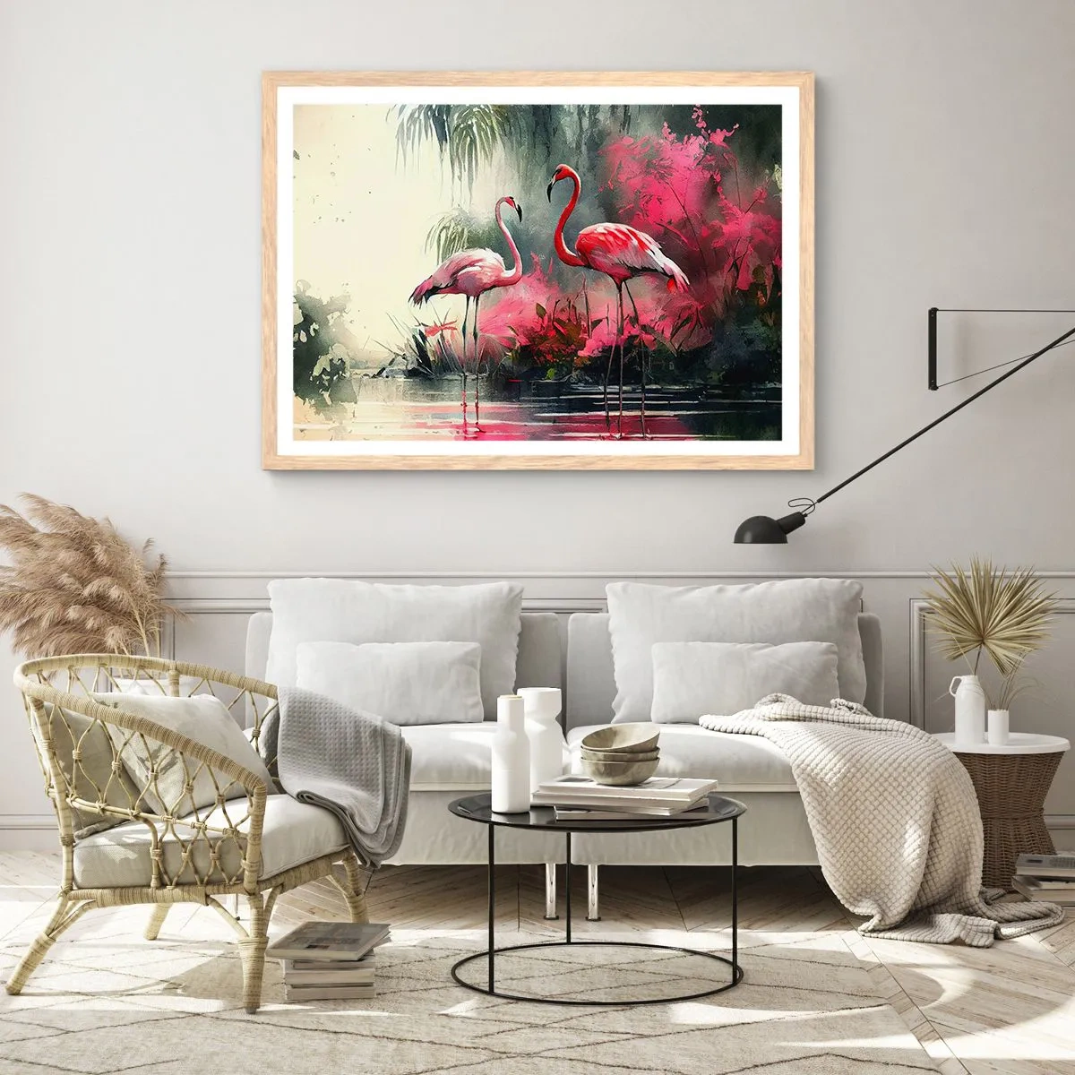 Poster in einem Rahmen aus heller Eiche - Lektion in natürlicher Anmut - 50x40 cm