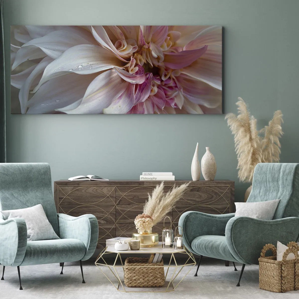 Bild auf Leinwand - Leinwandbild - Blühende Frische - 100x40 cm