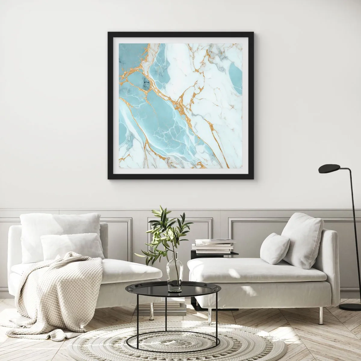 Poster in einem schwarzem Rahmen - Reichtum des Steins - 60x60 cm