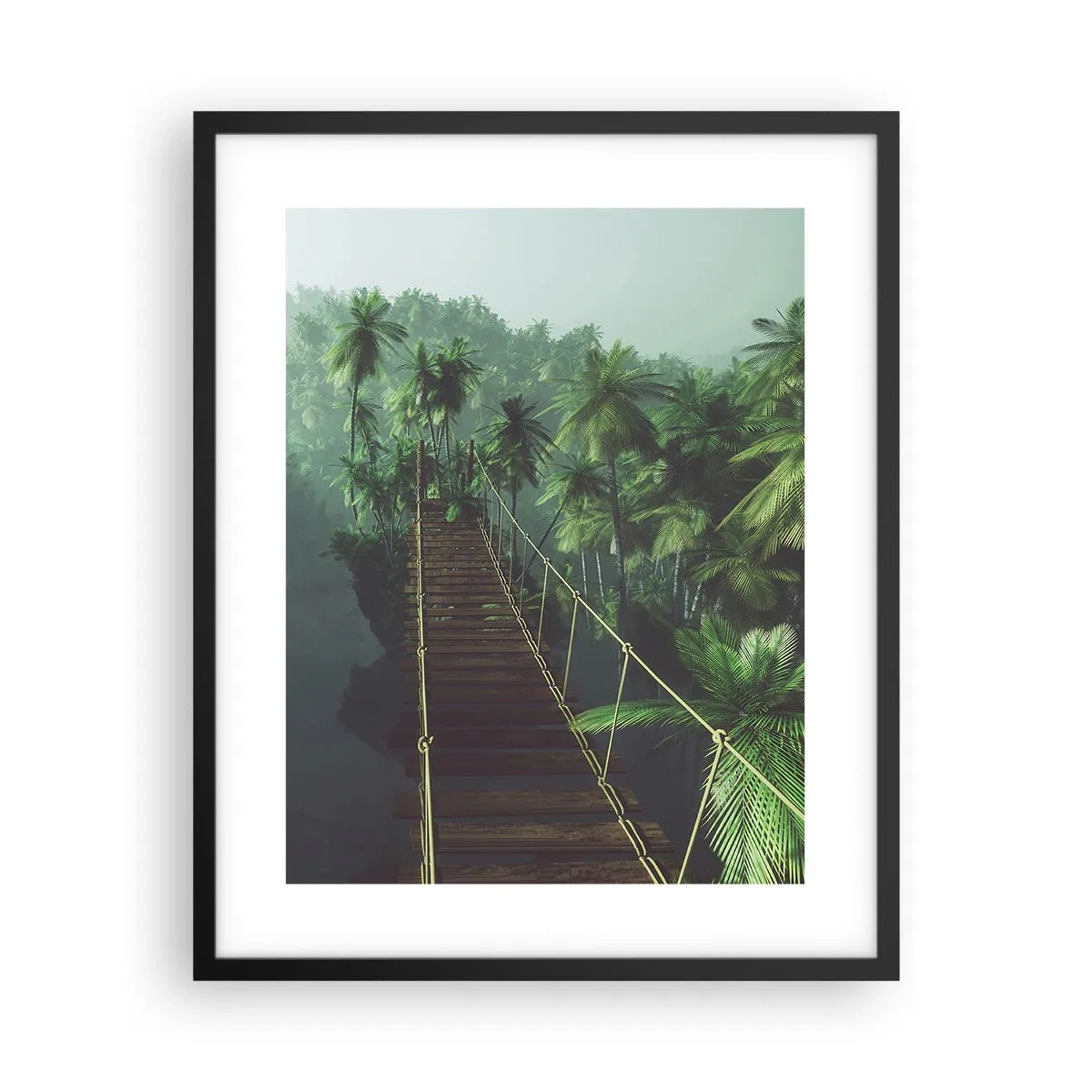 Poster in einem schwarzem Rahmen - Über der Brandung des Grüns - 40x50 cm