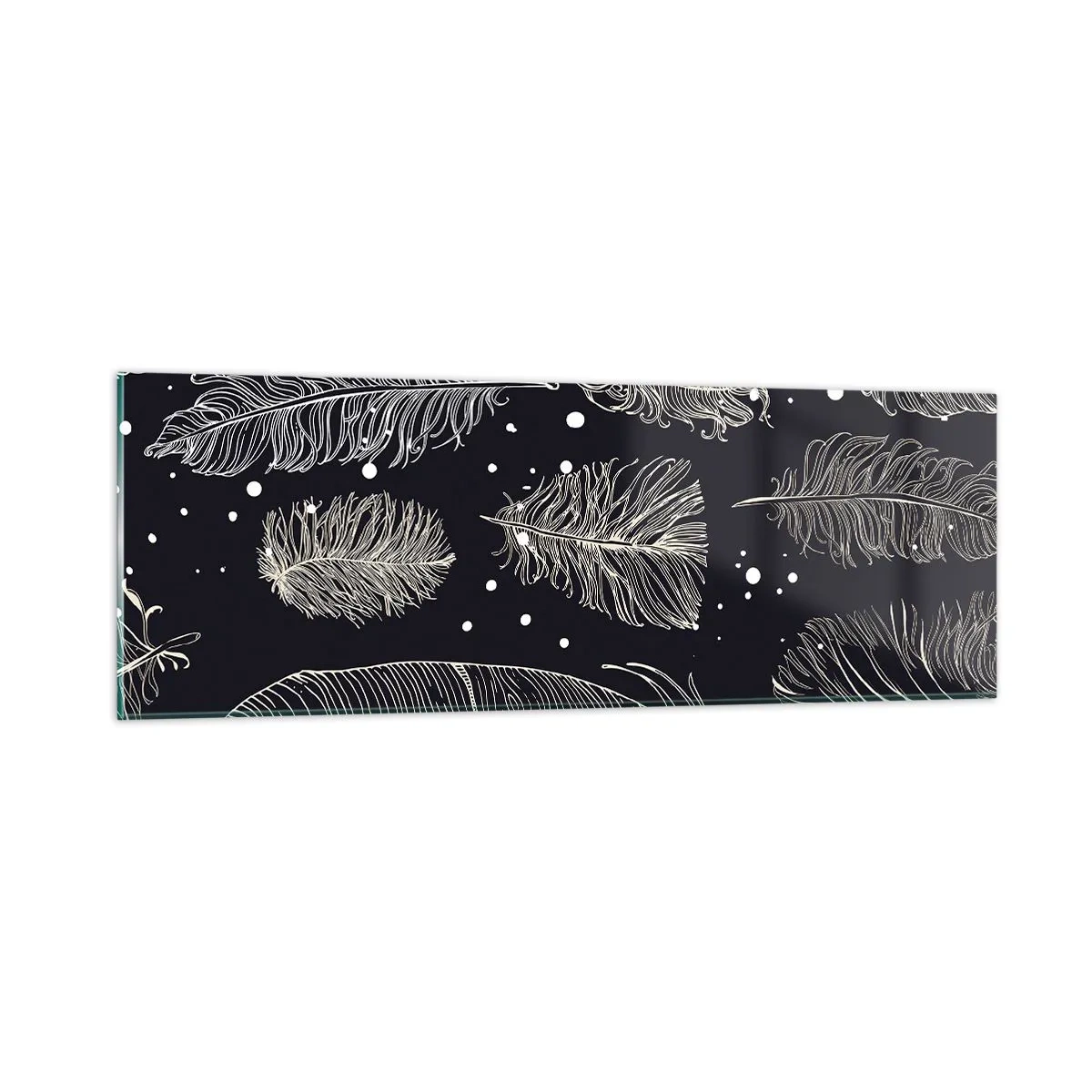 Glasbild - Bild auf glas - Gefiederte Spitze - 90x30 cm