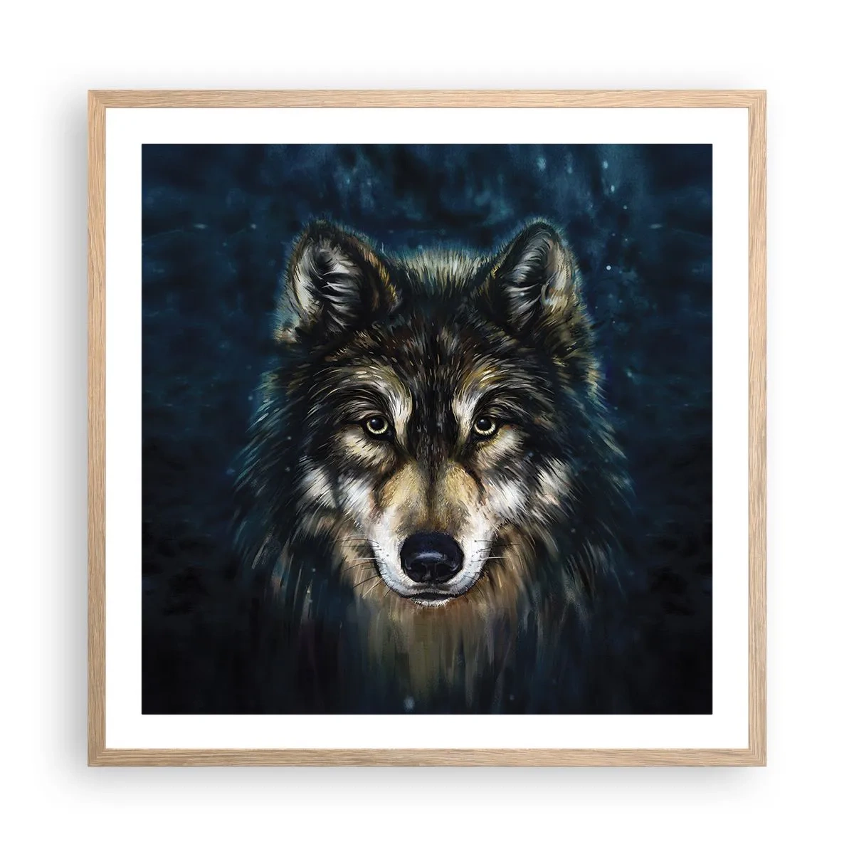 Poster in einem Rahmen aus heller Eiche - Alpha? Und Omega - 60x60 cm