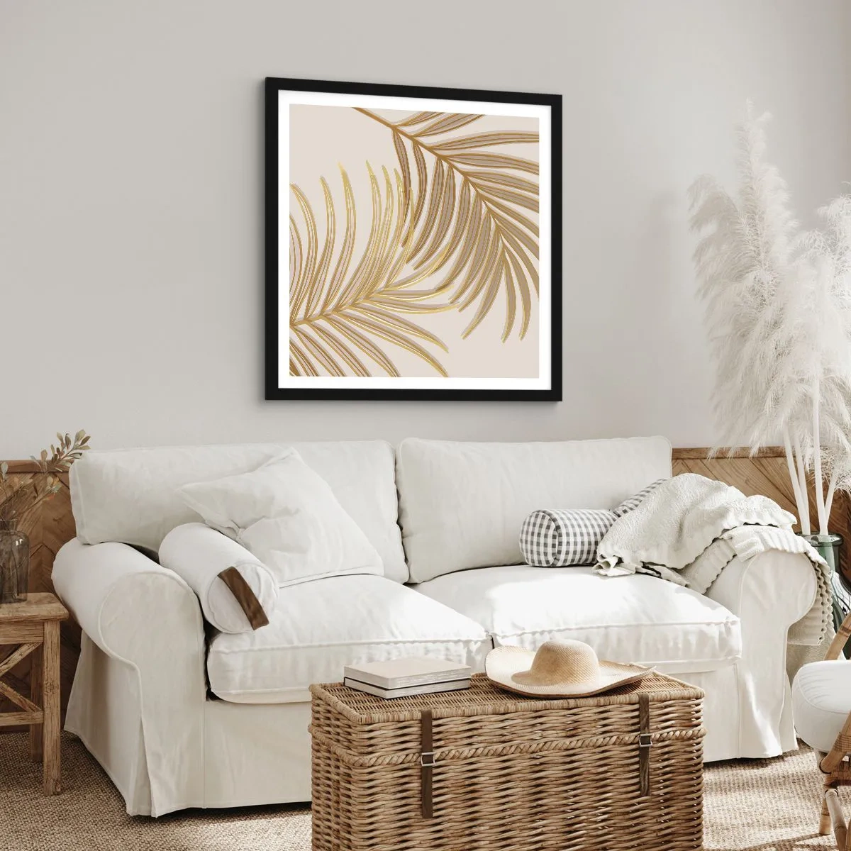 Poster in einem schwarzem Rahmen - Goldene Palme! - 30x30 cm