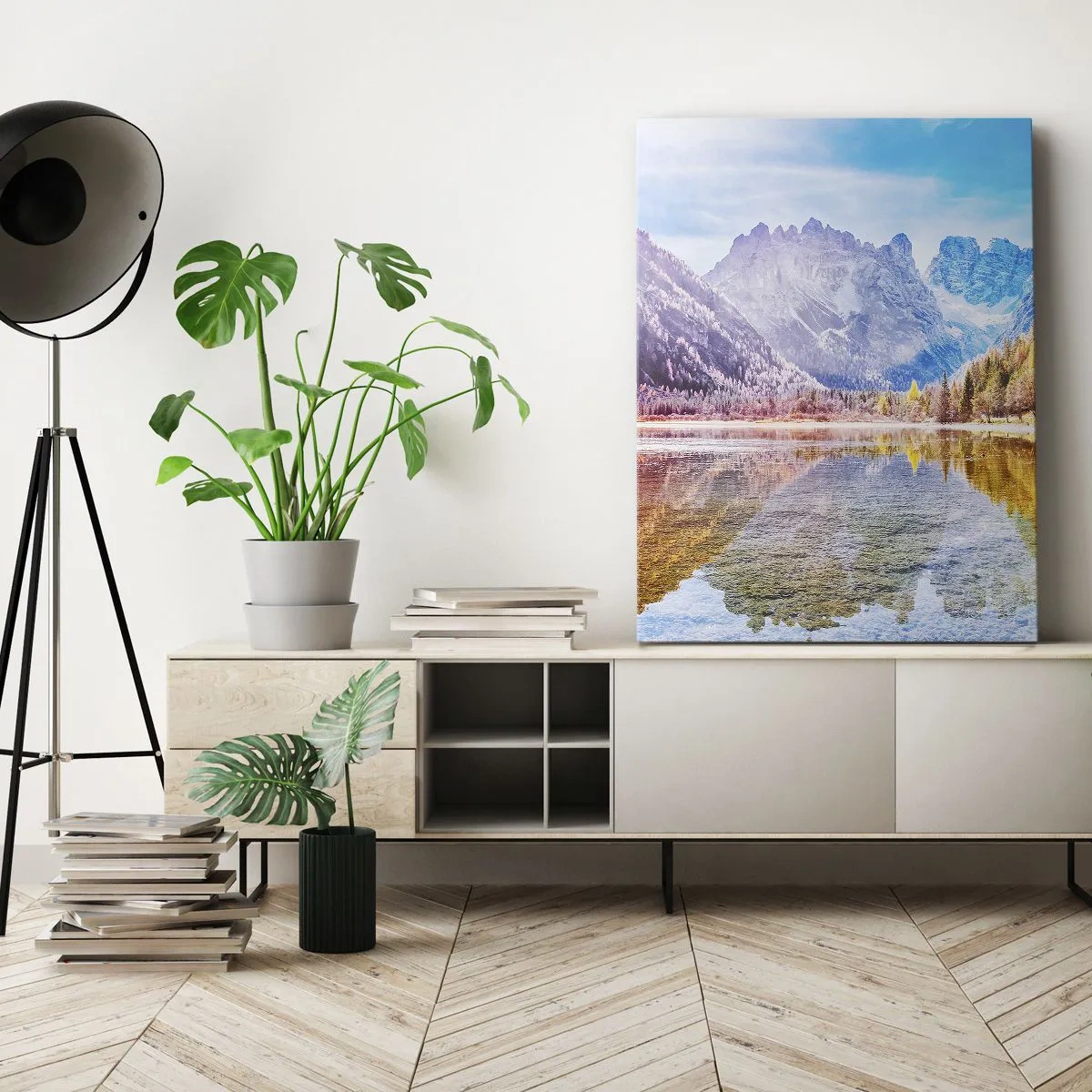 Bild auf Leinwand - Leinwandbild - Und in den Bergen ist es schon Herbst - 45x80 cm