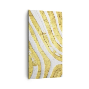 Bild auf Leinwand - Leinwandbild - Komposition in Weiß und Gold - 55x100 cm