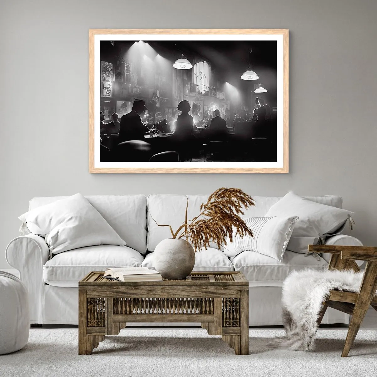 Poster in einem Rahmen aus heller Eiche - In Jazz-Atmosphäre - 70x50 cm
