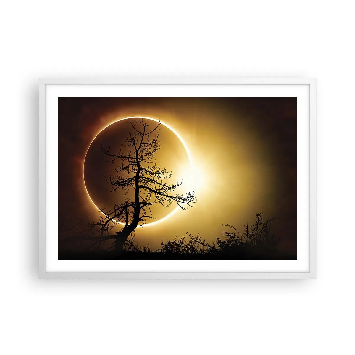 Poster in einem weißen Rahmen - Totale Finsternis - 70x50 cm