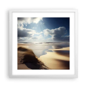 Poster in einem weißen Rahmen - Strand, wilder Strand - 40x40 cm