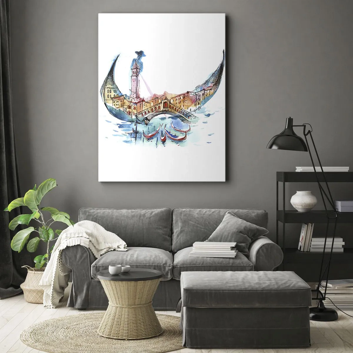 Bild auf Leinwand - Leinwandbild - Wir segeln durch die Stadt - 45x80 cm