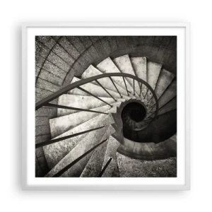 Poster in einem weißen Rahmen - Treppe hoch, Treppe runter - 60x60 cm