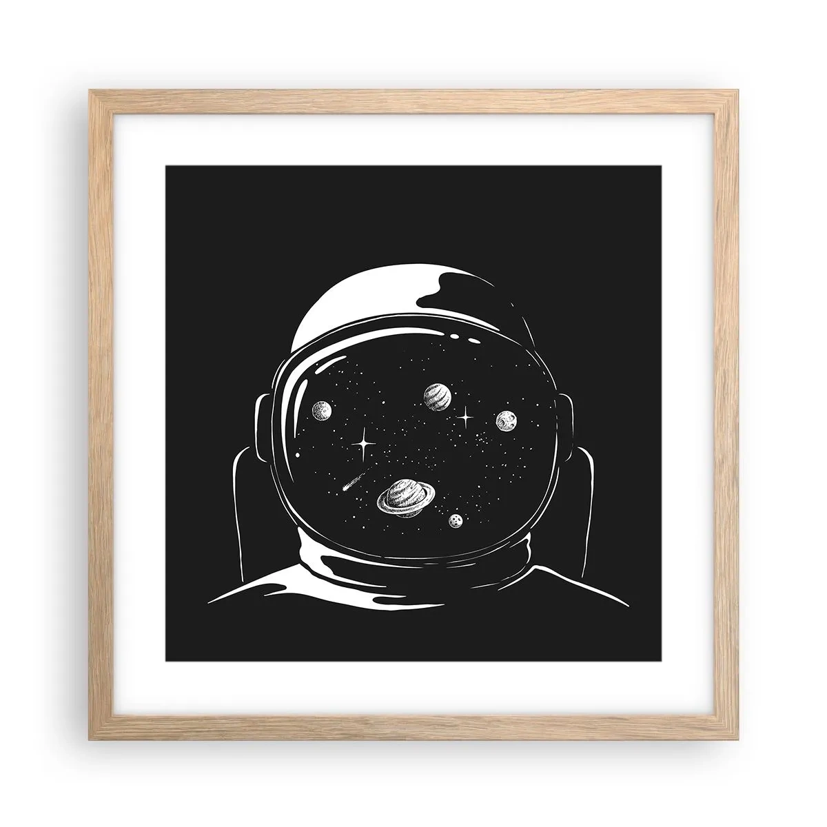 Poster in einem Rahmen aus heller Eiche - Schöne Aussicht - 40x40 cm