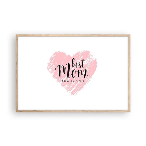 Poster in einem Rahmen aus heller Eiche - Immer der richtige Moment - 91x61 cm