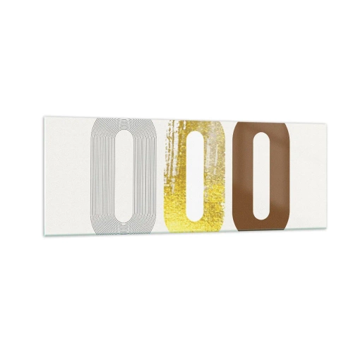 Glasbild - Bild auf glas - Abstraktes Motiv aus drei geometrischen Formen - 140x50cm - Oooh! - Moderne Wanddekoration für Wohnzimmer und Schlafzimmer ARTTOR