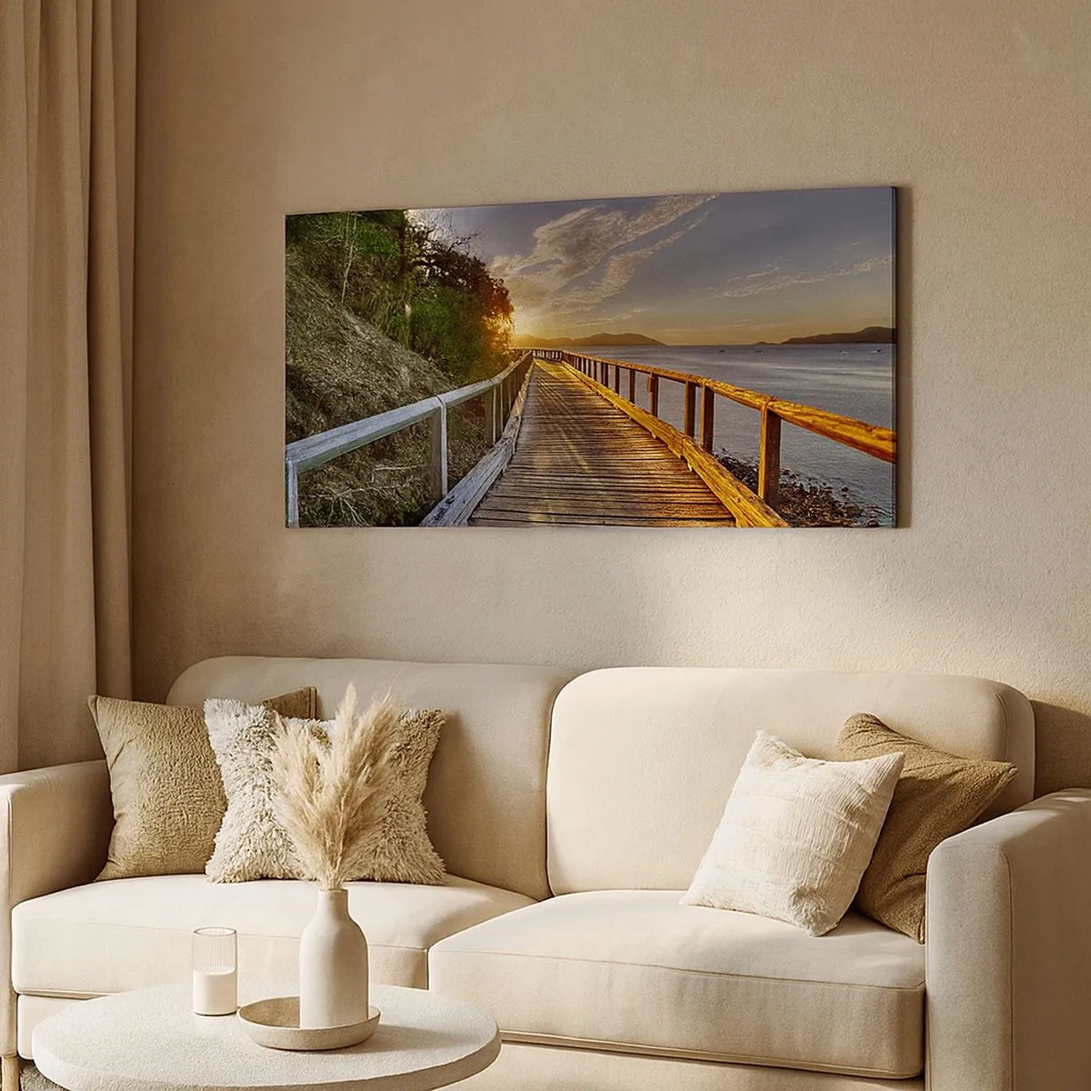 Bild auf Leinwand - Leinwandbild - Gehen, weiter der Sonne entgegengehen - 100x40 cm