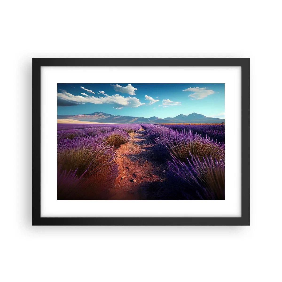 Poster in einem schwarzem Rahmen - Duftende Felder - 40x30 cm