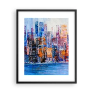 Poster in einem schwarzem Rahmen - Fröhliche Metropole - 40x50 cm