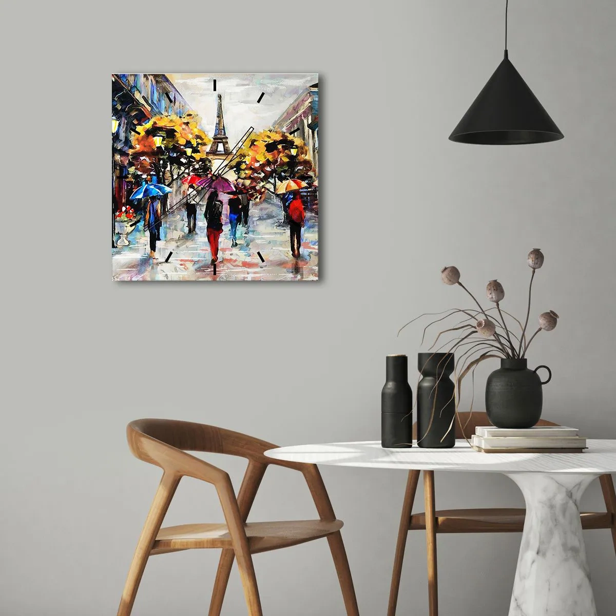 Wanduhr - Glasuhr - Besonders schön im Herbst - 40x40 cm