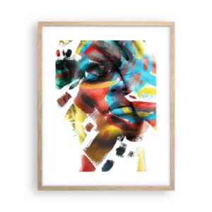 Poster in einem Rahmen aus heller Eiche - Eine bunte Persönlichkeit - 40x50 cm