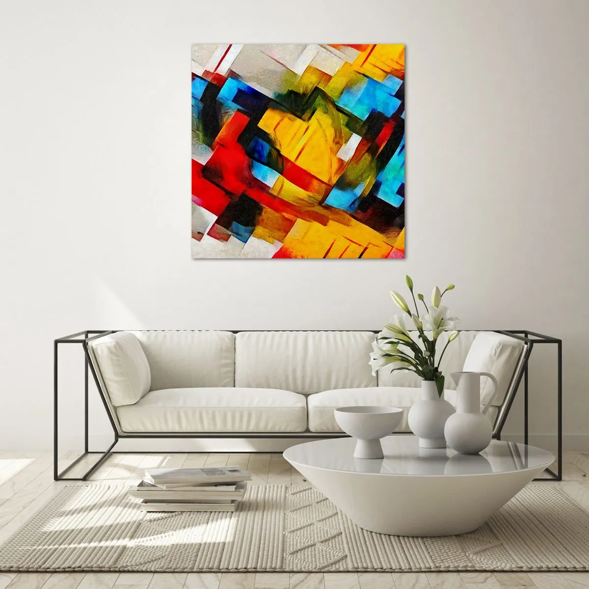 Glasbild - Bild auf glas - Ein bunter Interleaver - 30x30 cm