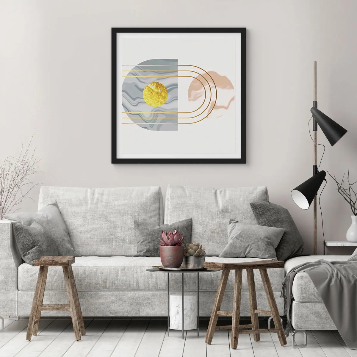 Poster in einem schwarzem Rahmen - Helligkeit und Brillanz - 30x30 cm