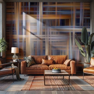 Fototapete Premium Canvas - Aus Licht gewebt - Abstraktion, Stück, Grafik - 350x256 cm