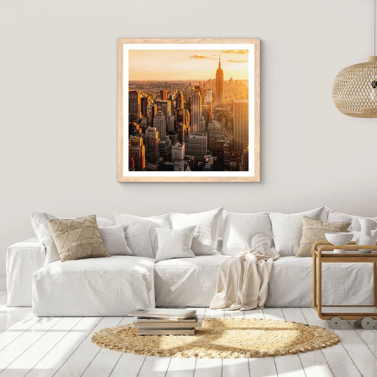 Poster in einem Rahmen aus heller Eiche - In der Sonne wachsen - 60x60 cm