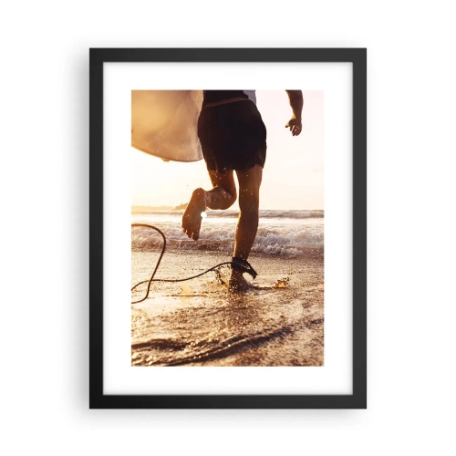 Poster in einem schwarzem Rahmen - Um die Welle zu treffen - 30x40 cm