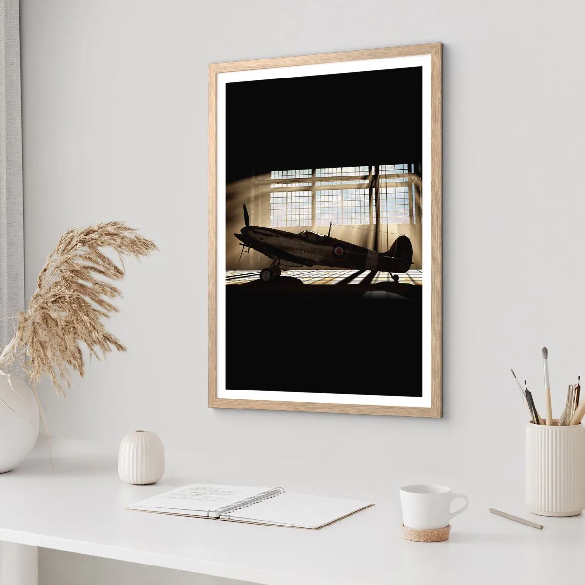 Poster in einem Rahmen aus heller Eiche - Die Ruhe eines Kriegers - 30x40 cm