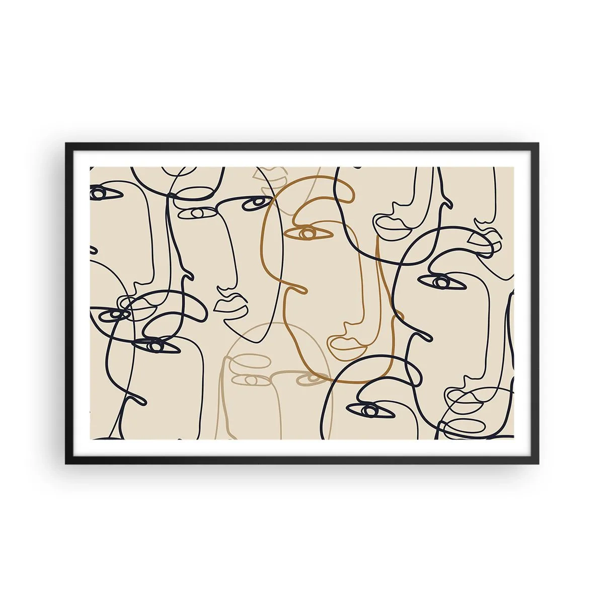 Poster in einem schwarzem Rahmen - Das Porträt wird multipliziert - 91x61 cm