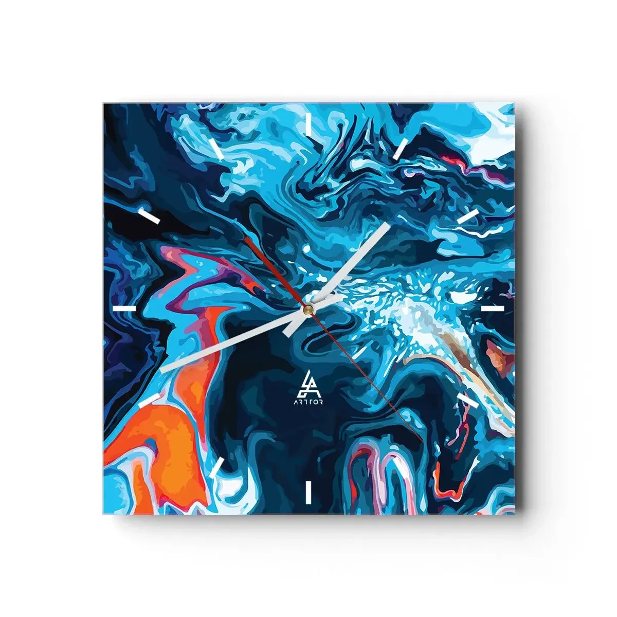 Wanduhr - Glasuhr - Reise ins Zentrum des Himmels - 40x40 cm