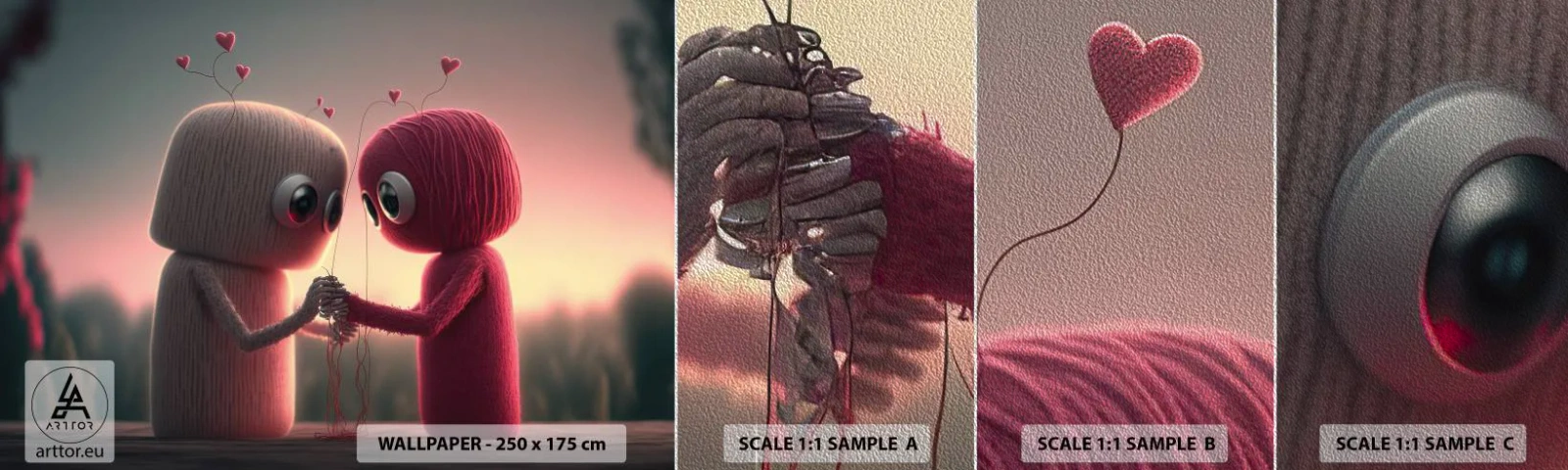 Fototapeten Muster Premium Sand - Jeder darf lieben - Wolle, Kinder, Liebe - 100x30 cm