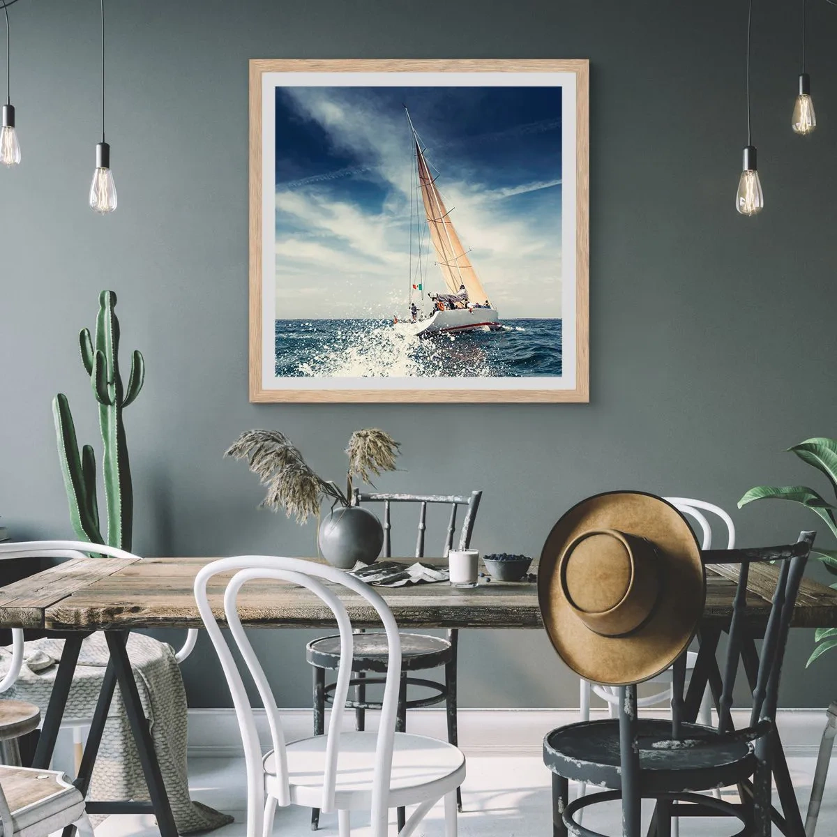 Poster in einem Rahmen aus heller Eiche - Sie werden uns nicht einholen! - 40x40 cm