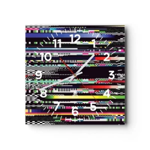 Wanduhr - Glasuhr - Das Kontrollbild der Realität - 40x40 cm