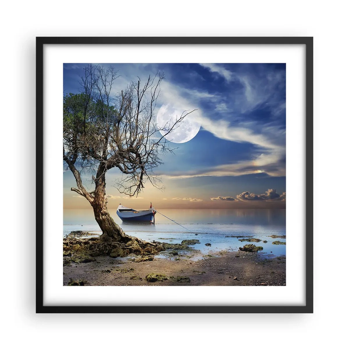 Poster in einem schwarzem Rahmen - Ist das das Ende oder der Anfang? - 50x50 cm