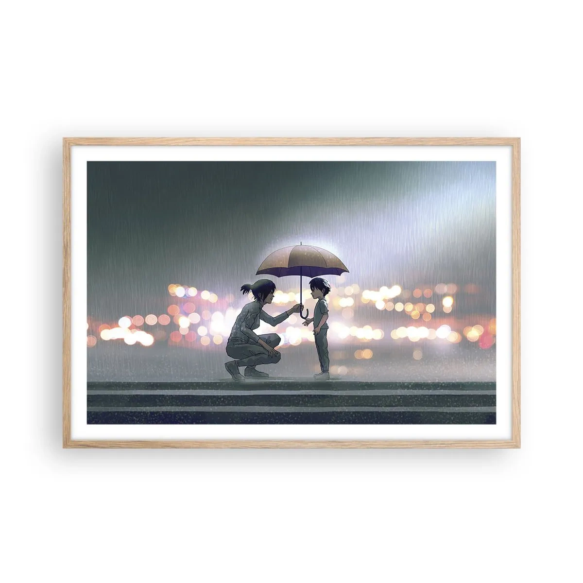 Poster in einem Rahmen aus heller Eiche - Und jetzt ist alles in Ordnung - 91x61 cm