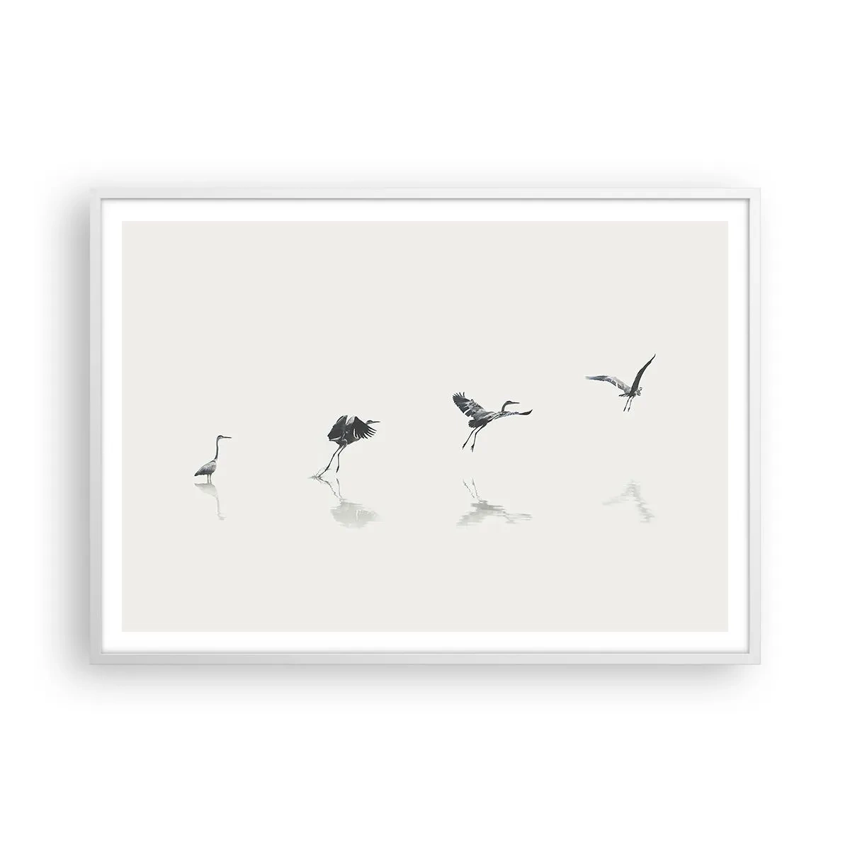 Poster in einem weißen Rahmen - Vier einfache Schritte - 100x70 cm