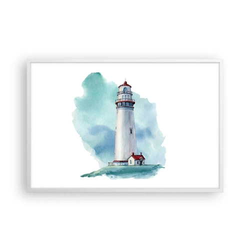 Poster in einem weißen Rahmen - Sanfte Schwester vom Blau - 91x61 cm