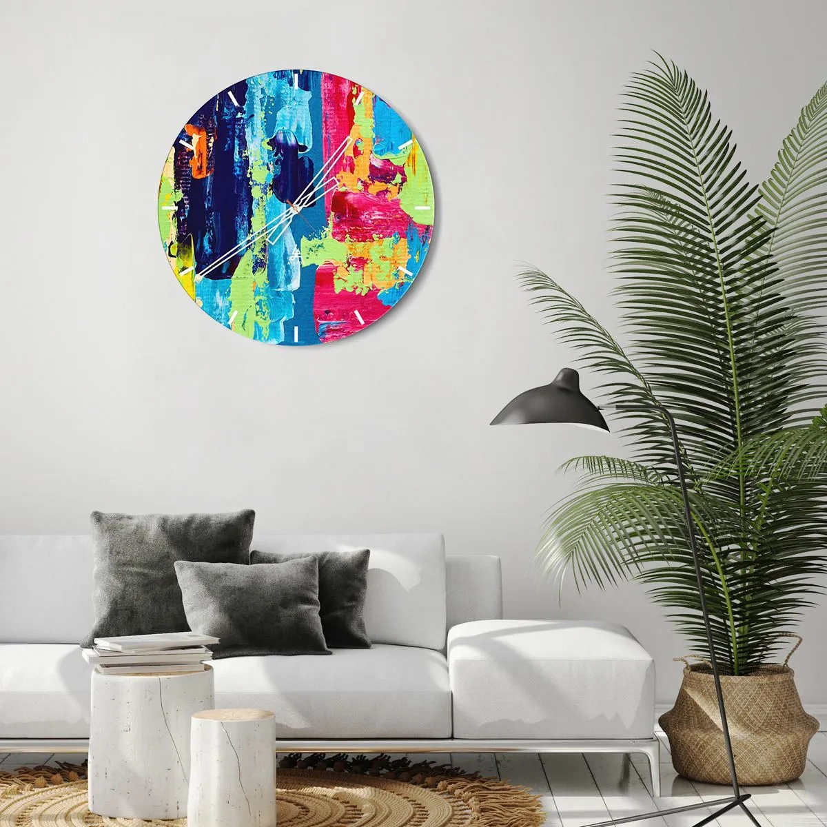 Wanduhr - Glasuhr - Das Leben ist wunderschoen! - 40x40 cm