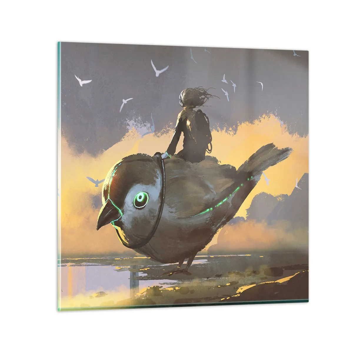 Glasbild - Bild auf glas - Ein Stopp auf einer fantastischen Reise - 40x40 cm