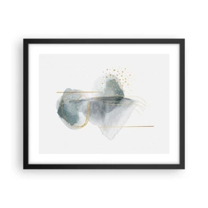 Poster in einem schwarzem Rahmen - Über das Verhältnis von Grau und Gold - 50x40 cm