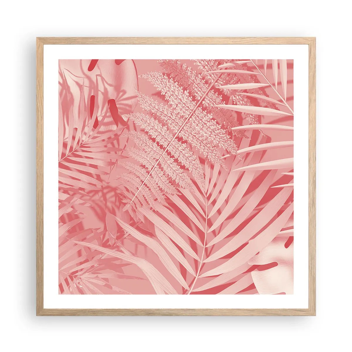 Poster in einem Rahmen aus heller Eiche - Rosa Konzept - 60x60 cm