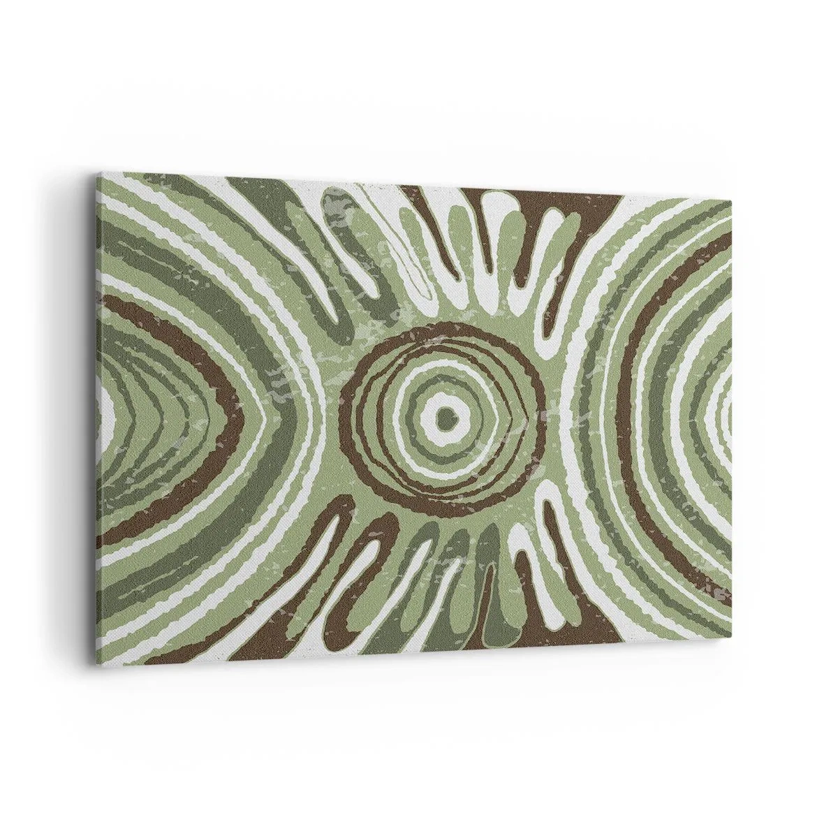 Bild auf Leinwand - Leinwandbild - Abstrakte Muster in Grün- und Brauntönen - 100x70cm - Explosion von Emotionen - Moderne Wanddekoration für Wohnzimmer und Schlafzimmer ARTTOR