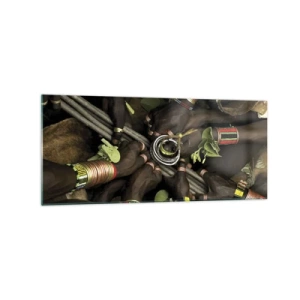 Glasbild - Bild auf glas - Traditionelle Handarmbänder in einer Gruppe von Händen - 120x50cm - Wir sind zusammen - Moderne Wanddekoration für Wohnzimmer und Schlafzimmer ARTTOR