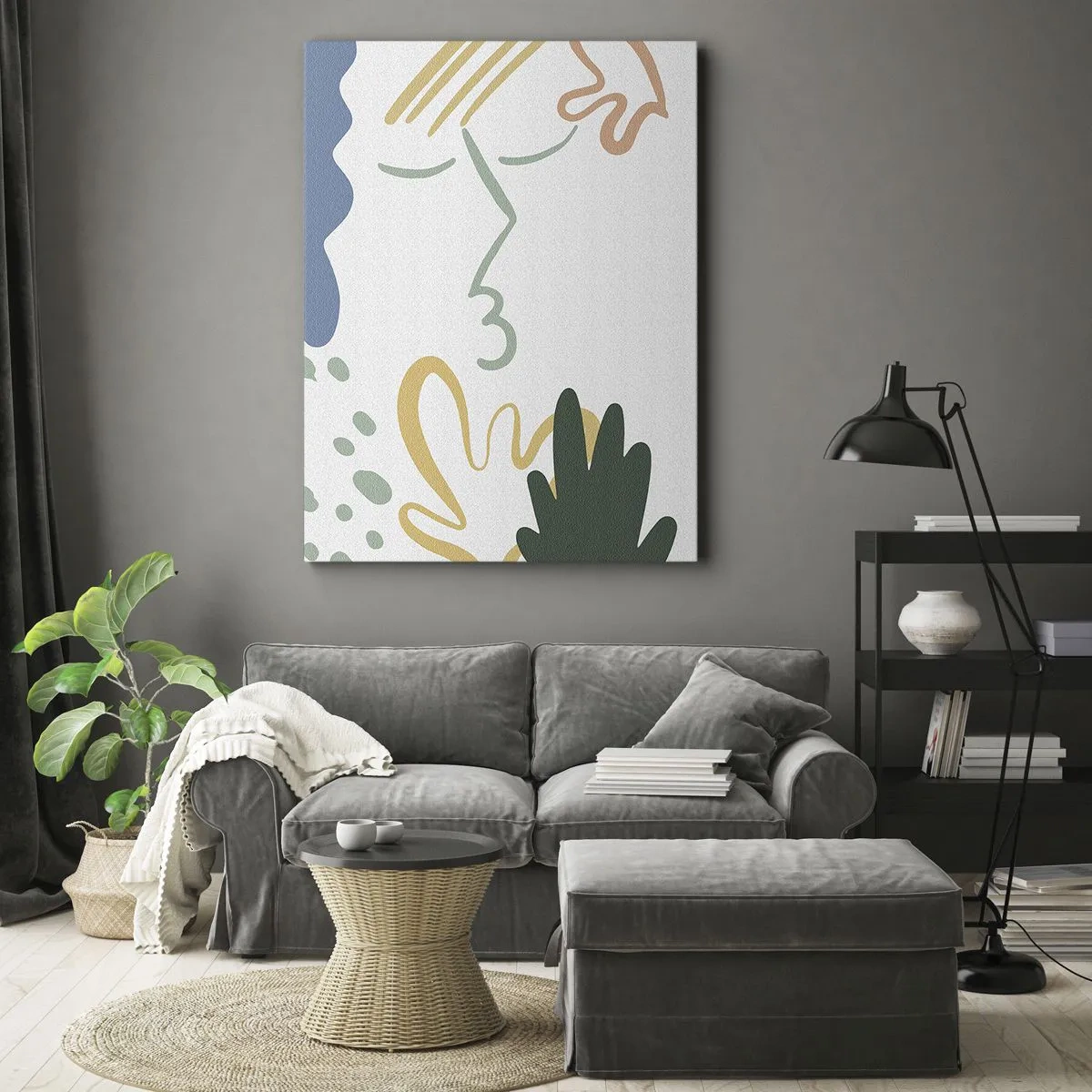 Bild auf Leinwand - Leinwandbild - Blumenkuss - 55x100 cm